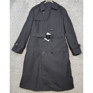 Garrison Collection Trench Coat Men's 40R Black All Weather Belted Lined NWT